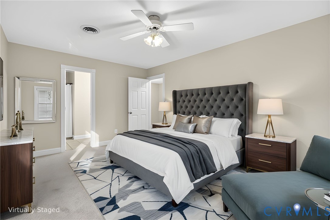 The Primary Bedroom features a walk in closet and