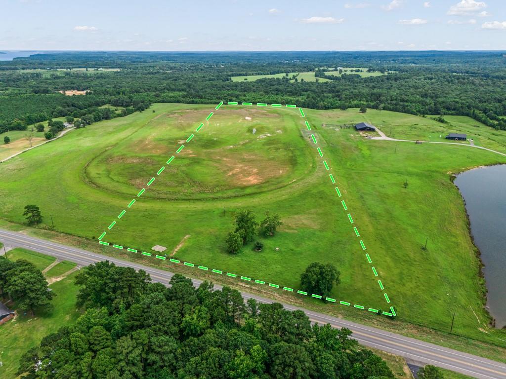 an aerial view of tennis court
