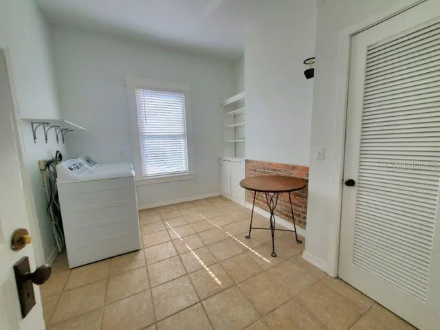 a view of an outdoor space and swimming pool