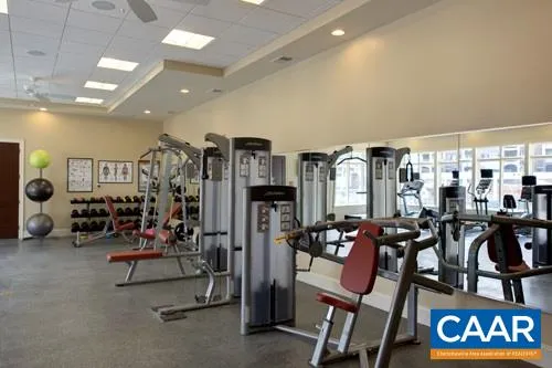 a room with tables and chairs