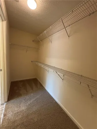a view of a room with racks on the wall