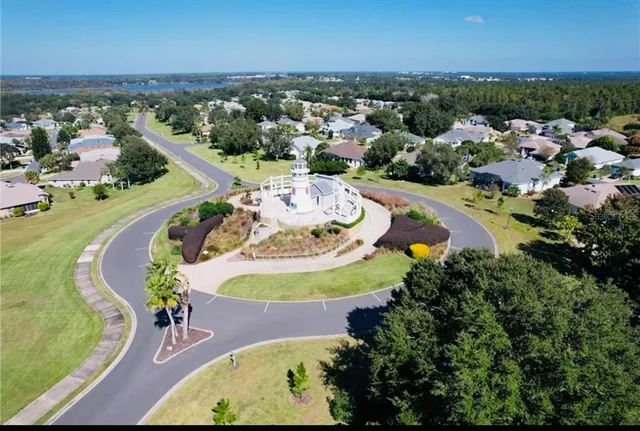 an aerial view of a swimming pool