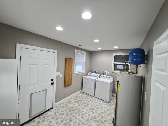 a room with a washer and dryer