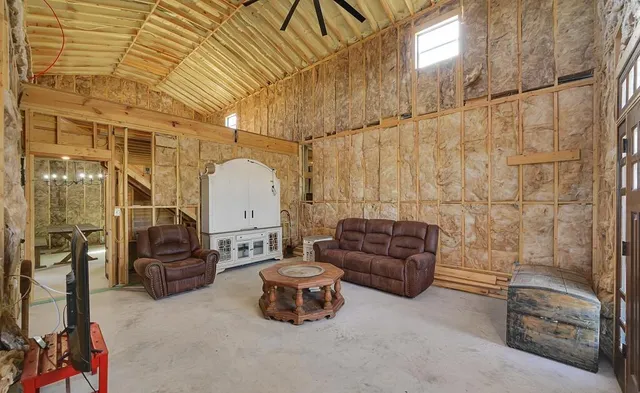 a living room with furniture