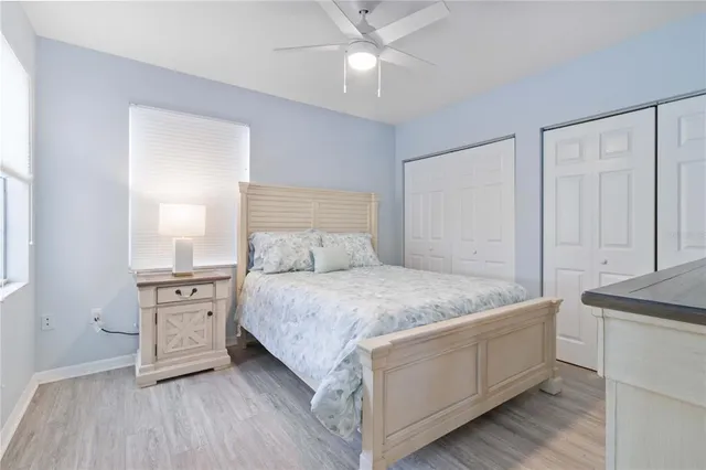 a view of an empty room and a ocean view