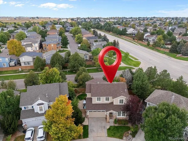 an aerial view of multiple house