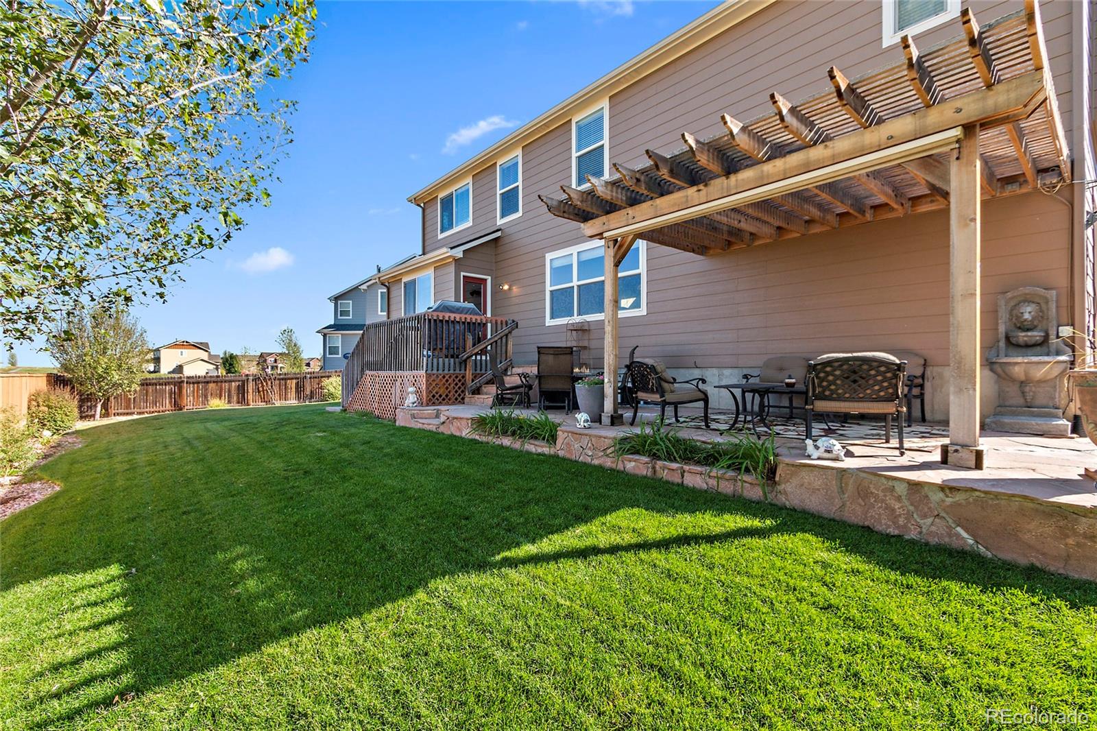 8151 Raspberry Drive Frederick, CO 80504 - Photo 32 of 35 a view of a yard with plants and large tree