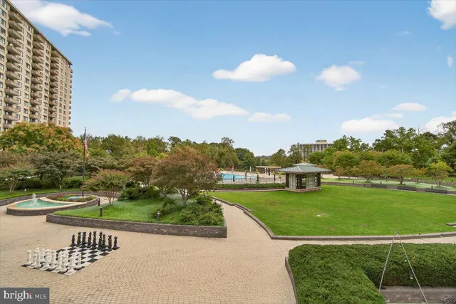 a view of swimming pool with a yard