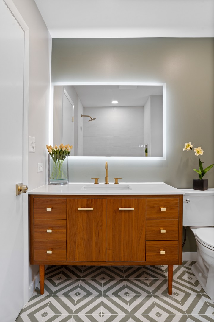 215 45th Street Western Springs, IL 60558 - Photo 36 of 46 a bathroom with a sink and a mirror
