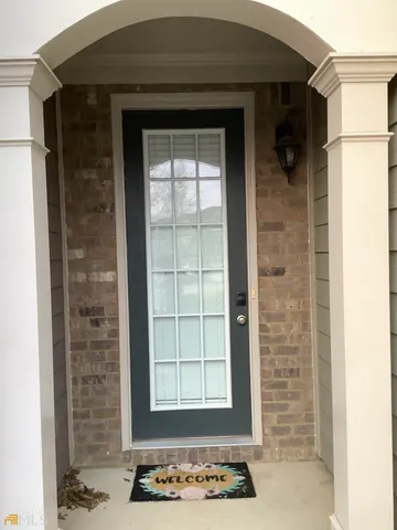 a front view of a house with a window