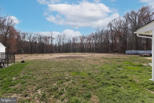 a view of backyard with trampoline
