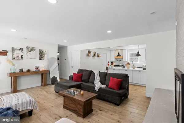 a living room with furniture and a couch
