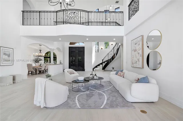 a living room with furniture