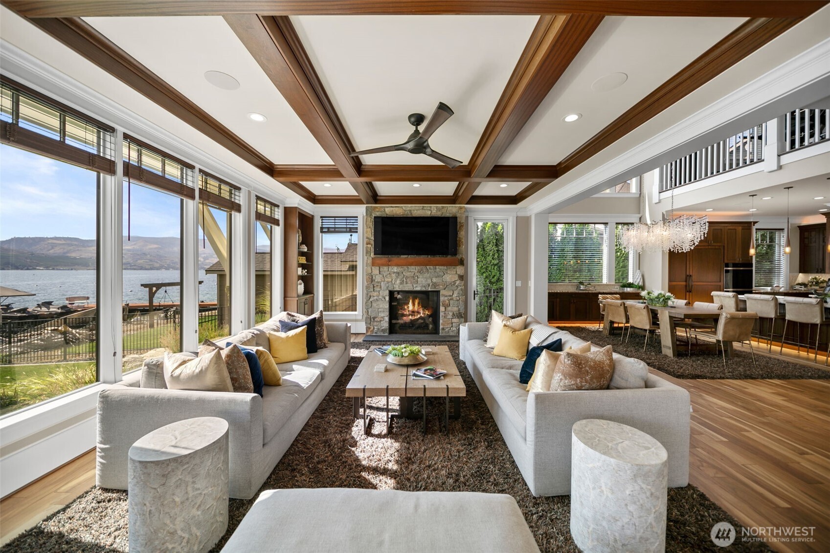 58 Key Bay Lane Chelan, WA 98816 - Photo 16 of 40 a living room with furniture and a large window