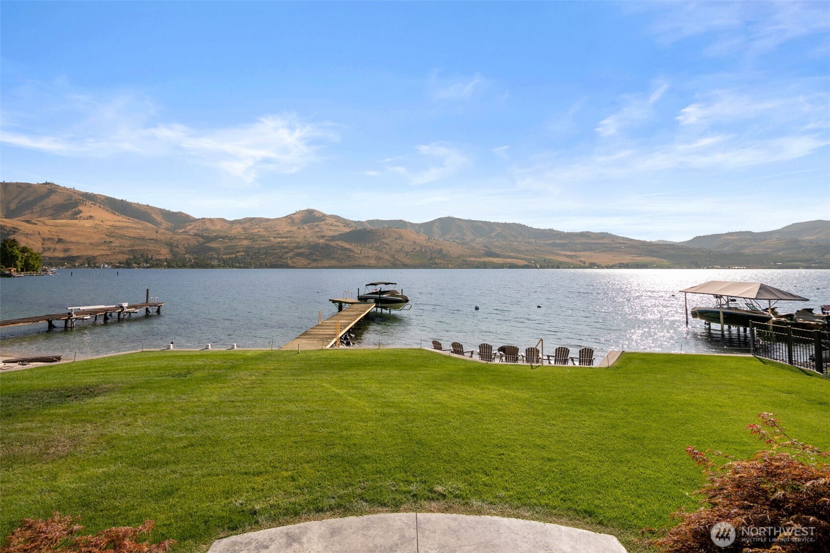 58 Key Bay Lane Chelan, WA 98816 - Photo 20 of 40 a view of a lake with a mountain in the background