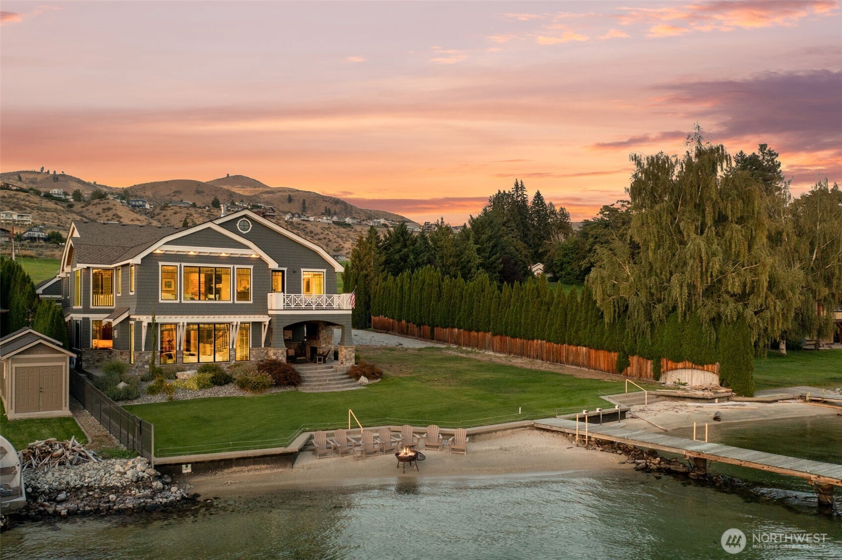 58 Key Bay Lane Chelan, WA 98816 - Photo 22 of 40 an aerial view of a house with a yard