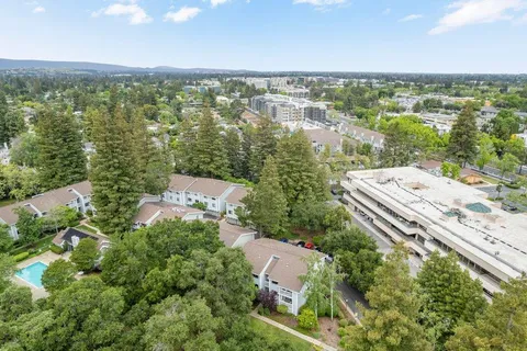 an aerial view of a city with houses