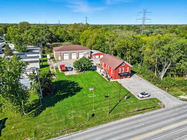 an aerial view of a house