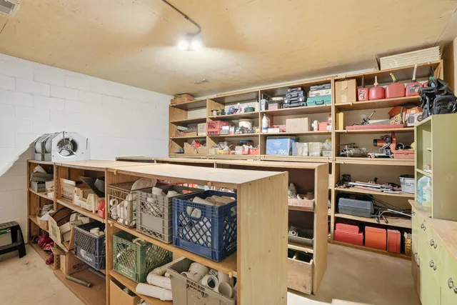 a view of storage and utility room