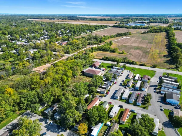 an aerial view of multiple house
