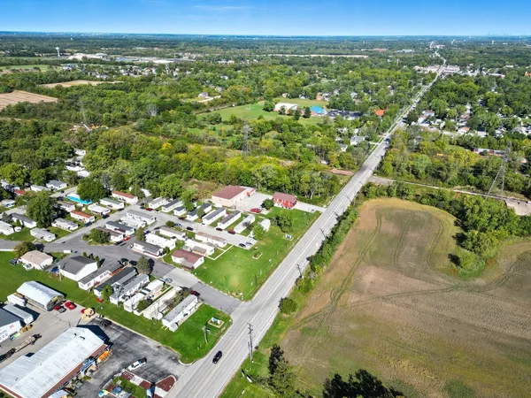 an aerial view of a city