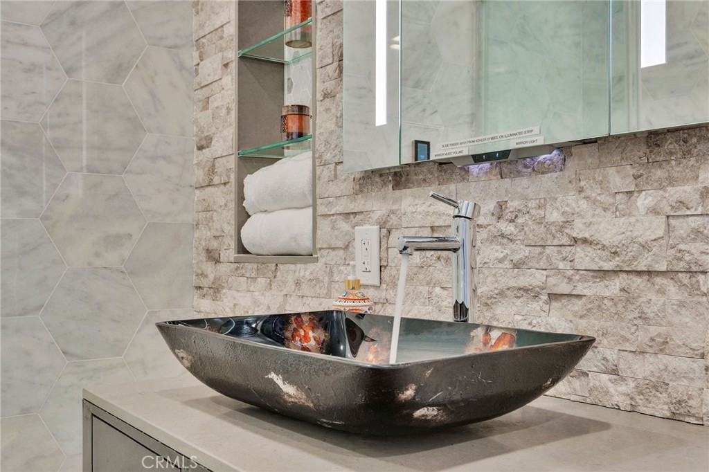 4838 Fidler Avenue Long Beach, CA 90808 - Photo 37 of 56 Stylish Bathroom Sink & Vanity. Decorative Wall In Bathroom.