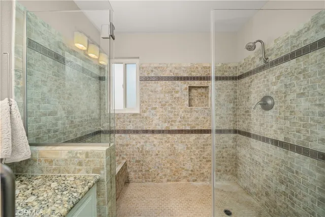 a bathroom with a shower