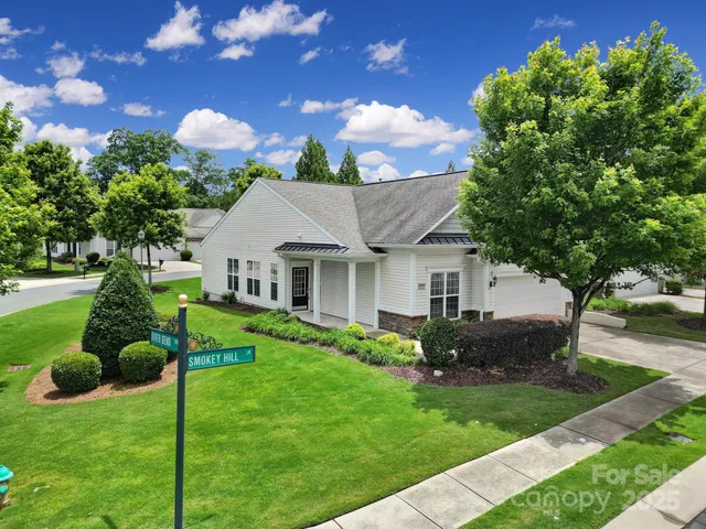 a view of a house with backyard and a tree