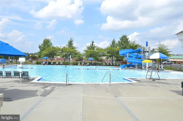 a view of a park with swings
