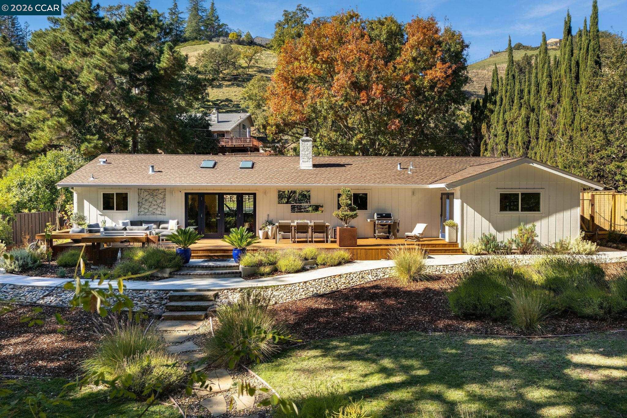 1886 Green Valley Road Alamo, CA 94507 - Photo 26 of 32 an aerial view of a house with swimming pool and yard