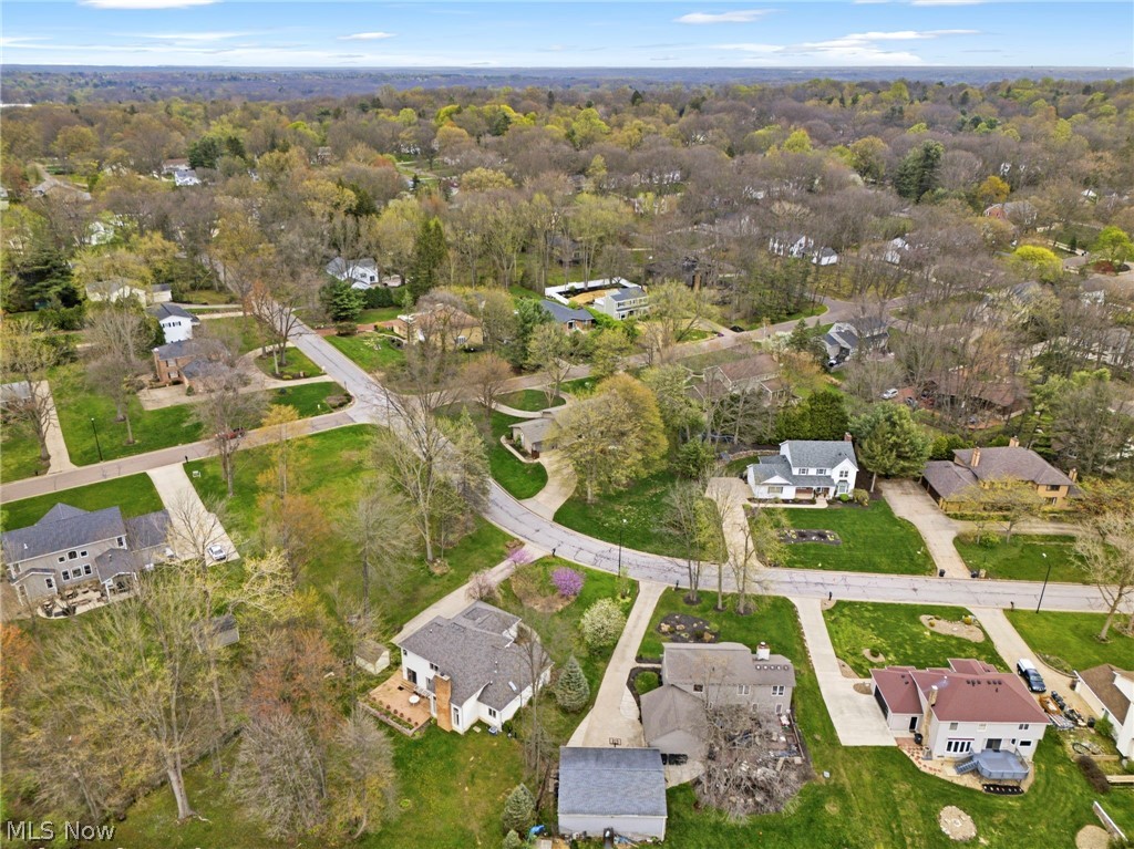 2400 Lancaster Road Akron, OH 44313 - Photo 38 of 41 Aerial view of the neighborhood showcasing several properties with varied architectural styles and extensive tree coverage