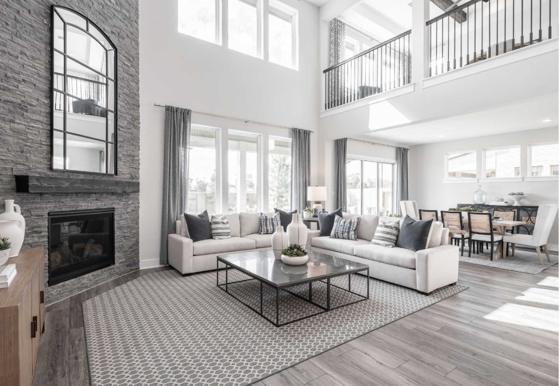 2723 Goodman Ridge Drive Rosharon, TX 77583 - Photo 9 of 15 a living room with furniture large window and a fireplace