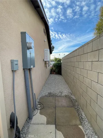 a view of a door and small space