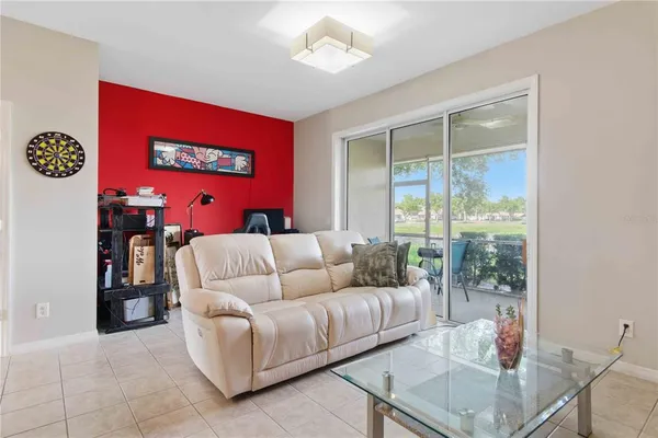 a living room with furniture