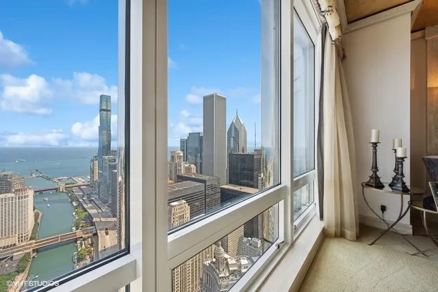 a view of an balcony with furniture