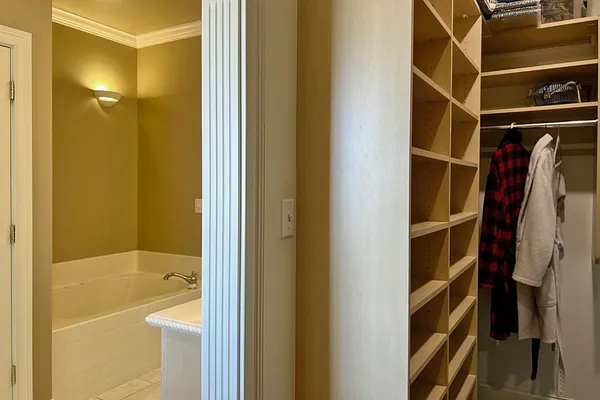 a bathroom with a shower