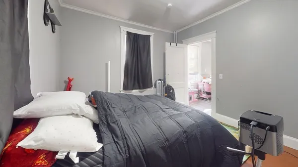 a bathroom with a toilet and a shower curtain