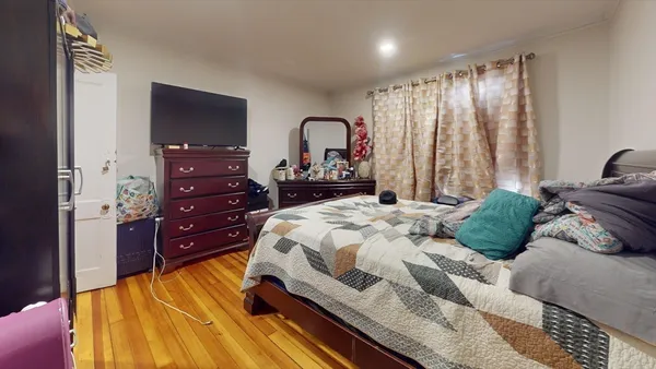 a view of a room with racks on the wall
