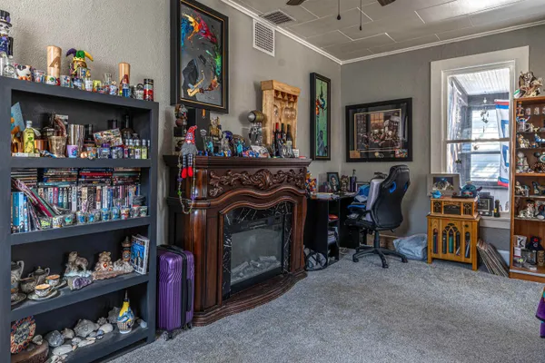 a view of a storage in a room