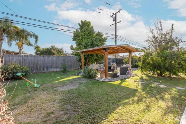 a view of a park with slide