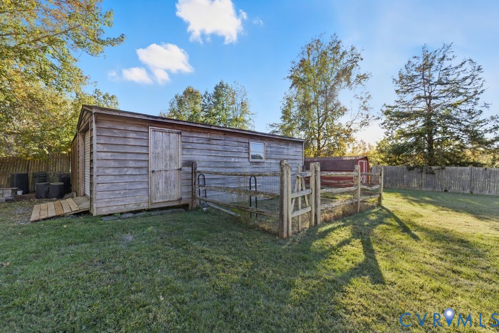 1601 Holly Hills Road Powhatan, VA 23139 - Photo 25 of 32 View of shed with a fenced backyard and a vegetabl