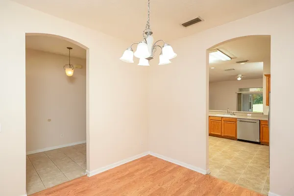 a view of a room with a window