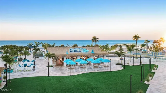 a view of outdoor space with seating area