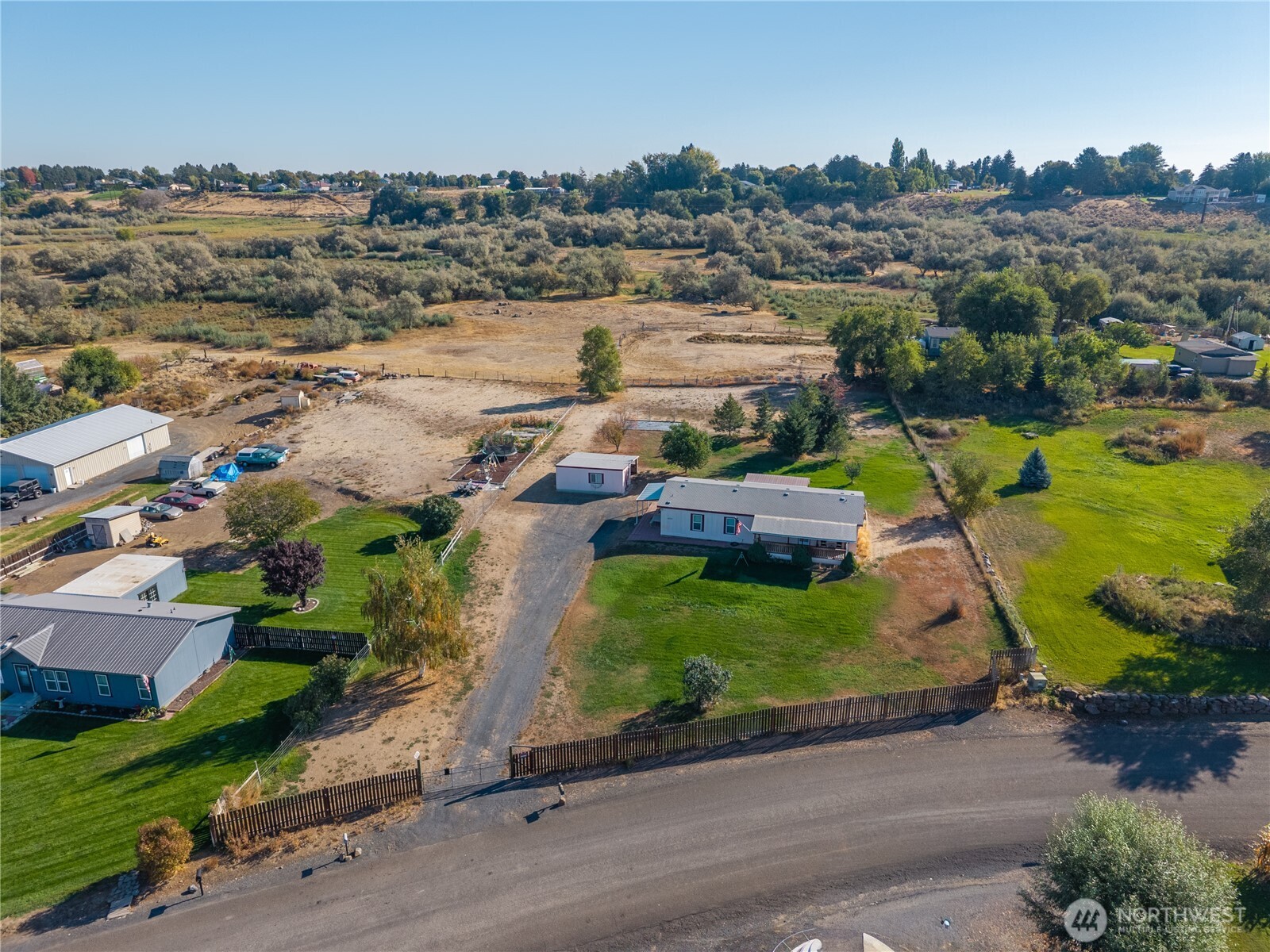 4331 Rd K 2 Street Northeast Moses Lake, WA 98837 - Photo 35 of 38 an aerial view of a house with a garden