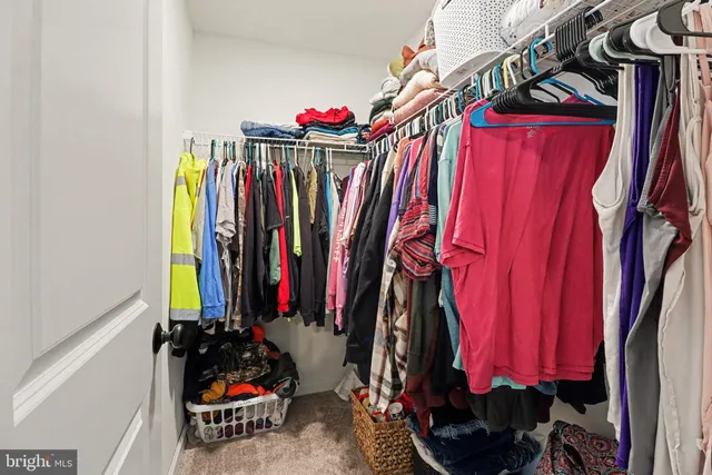 a view of a closet with storage