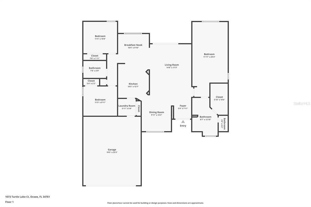 1073 Turtle Lake Court Ocoee, FL 34761 - Photo 45 of 46 a picture of floor plan