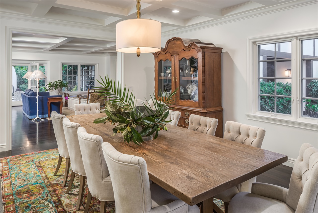 6003 La Flecha Rancho Santa Fe, CA 92067 - Photo 12 of 23 Gorgeous dining room with private bar area and wine storage too. The generous space opens gracefully to great room to ease transition from wine our to dinner hour. :)