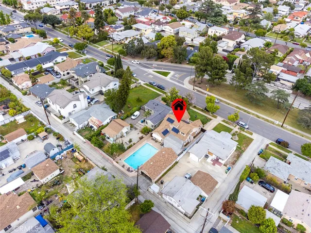 an aerial view of a city