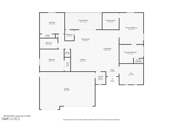 a view of a ceiling fan and a yard