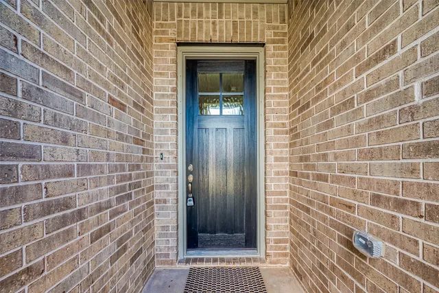 a view of a wooden door